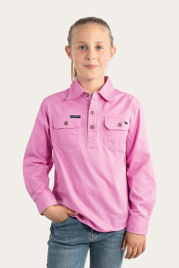 Ringers Western Ord River Kids Half Button - Pastel Pink