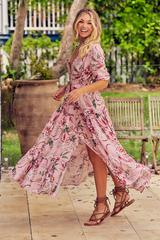 Pink Lotus Print Tessa Maxi- JAASE