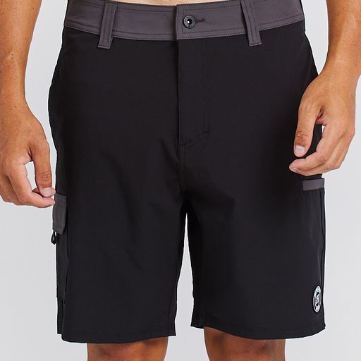 The Mad Hueys Cross Winds Hybrid Short 19" - Charcoal/Black