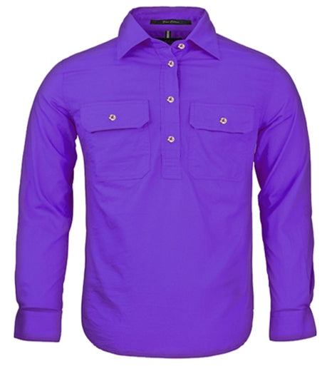 Pilbara Kids Half Button - Purple