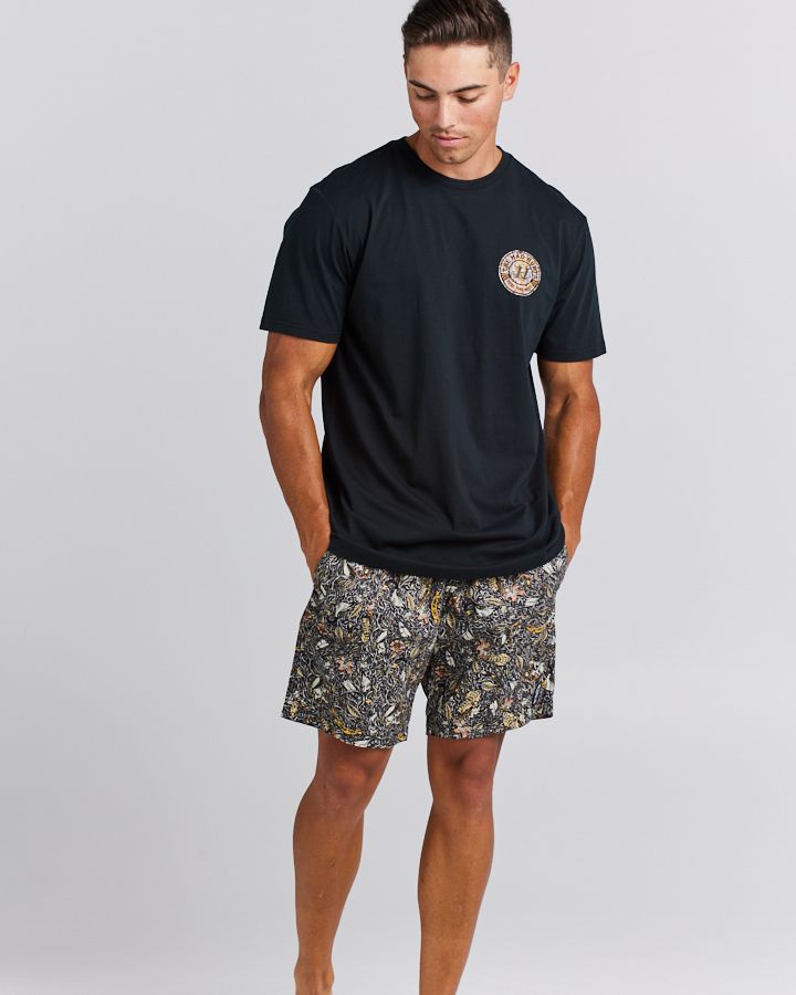 The Mad Hueys Surf Fish Party SS Tee - Black/Multi