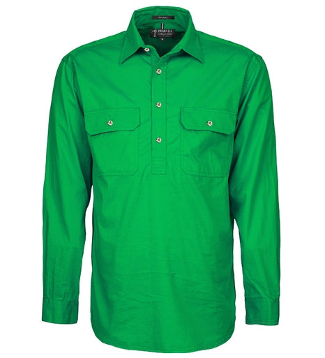 Pilbara Mens Half Button - Emerald