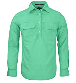 PILBARA Women's Half Button Work Shirt - Mint