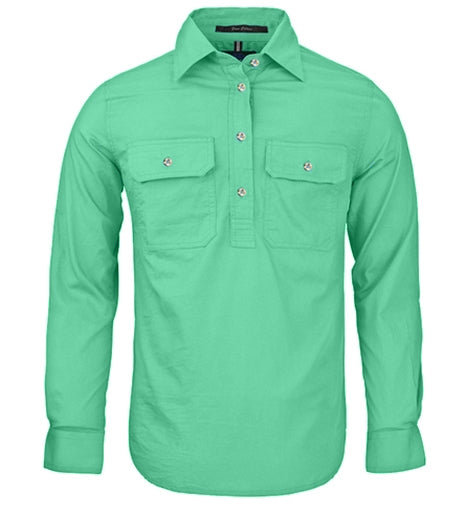 PILBARA Women's Half Button Work Shirt - Mint