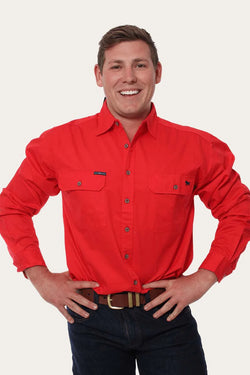 RINGERS WESTERN King River Men's Full Button Work Shirt - Red