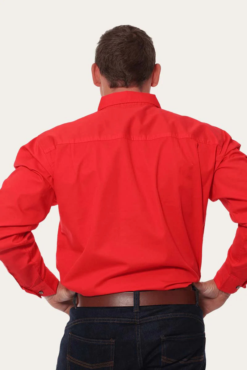 RINGERS WESTERN King River Men's Full Button Work Shirt - Red