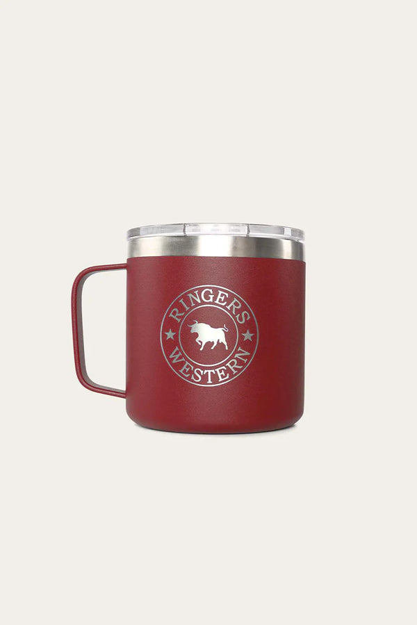 RINGERS WESTERN Brew Mug Powder Coated Insulated-Maroon