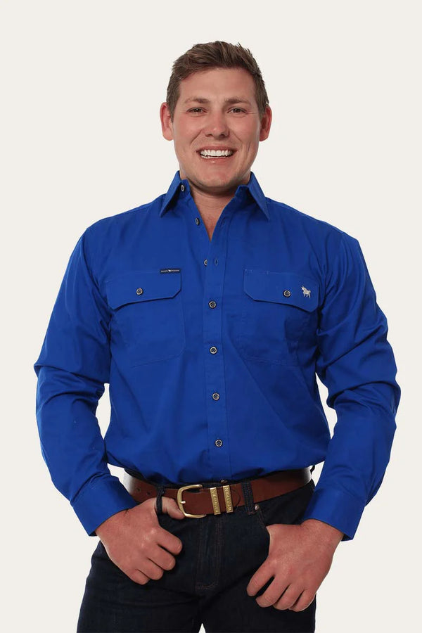 RINGERS WESTERN King River Men's Full button Work Shirt -Royal Blue