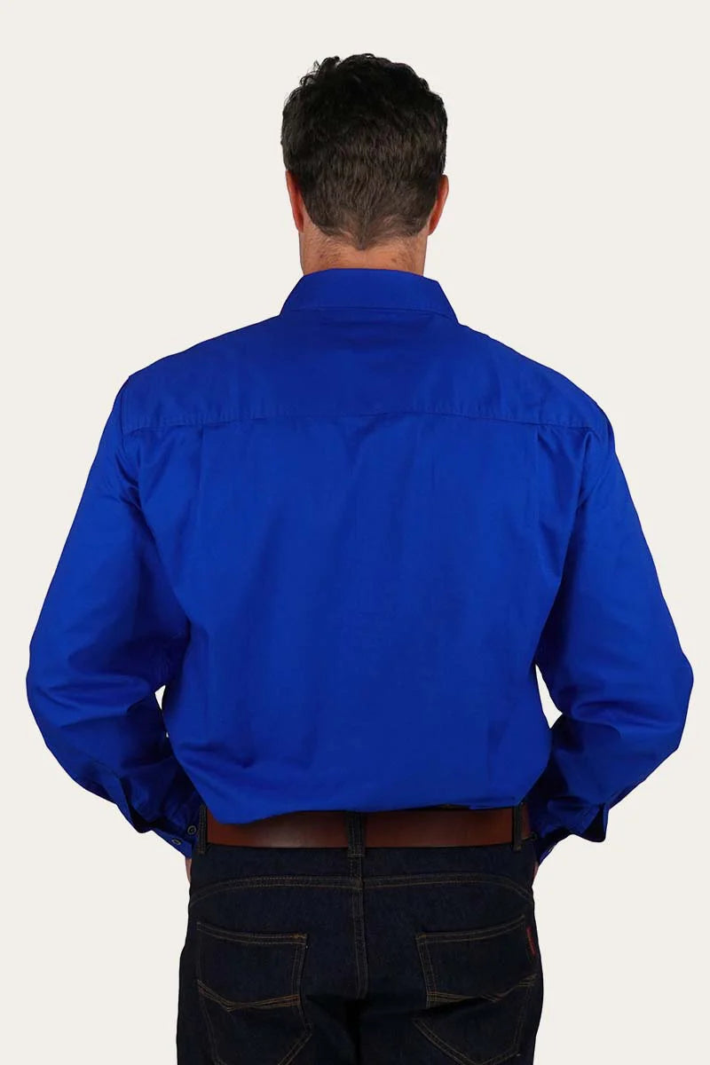 RINGERS WESTERN King River Men's Half button Work Shirt - Royal Blue