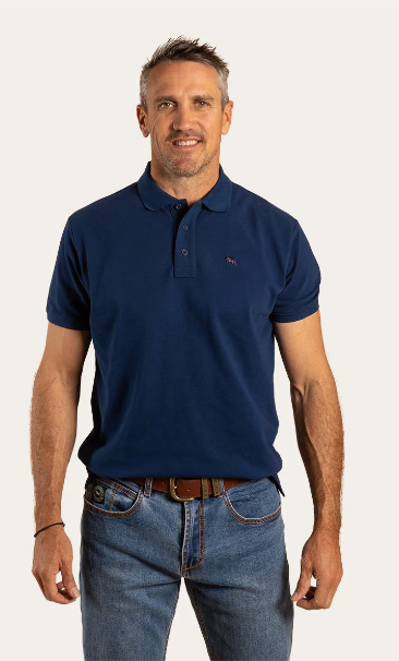 RINGERS WESTERN Essential Mens Polo-Navy