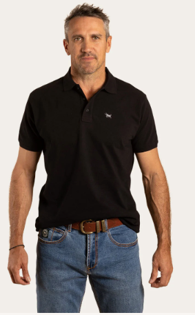 RINGERS WESTERN Essential Mens Polo-Black