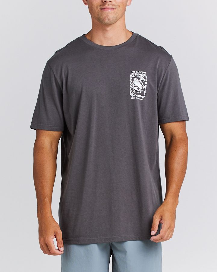 The Mad Hueys Anchor Shark SS Tee - Charcoal