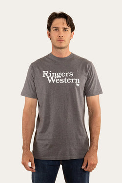 RINGERS WESTERN The Lodge Mens Classic Fit T-Shirt - Charmarle/White