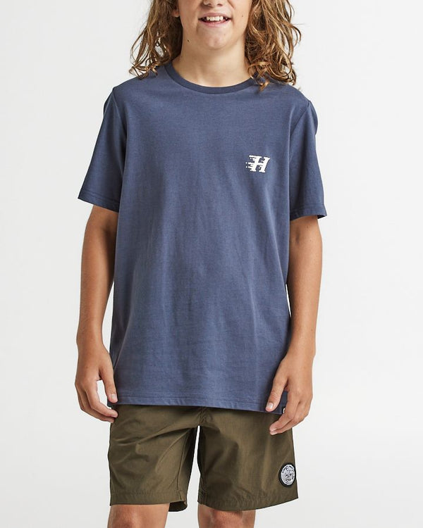 The Mad Hueys Whale Youth SS Tee- Petrol Blue