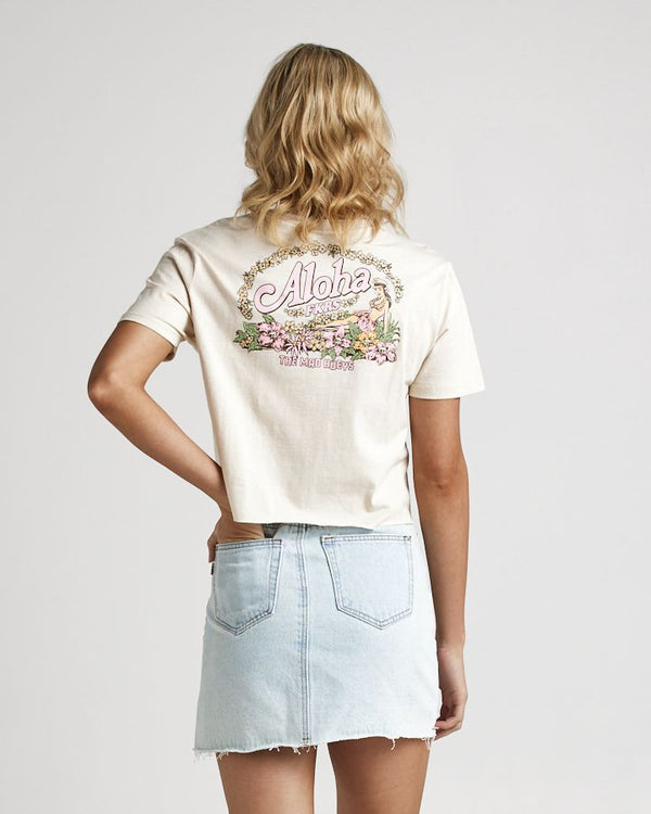 The Mad Hueys Aloha Fkrs Crop Tee - Cement