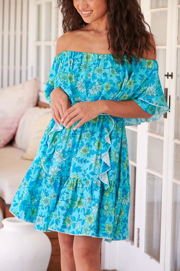 Sea Crystal Print Mini Georgie Dress - Jaase