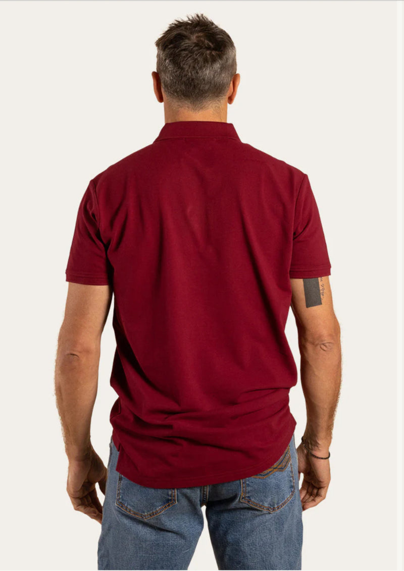 RINGERS WESTERN Essential Mens Polo-Burgundy