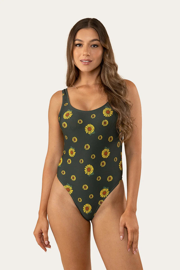 RINGERS WESTERN Womens One Piece- Charcoal  Sunflower