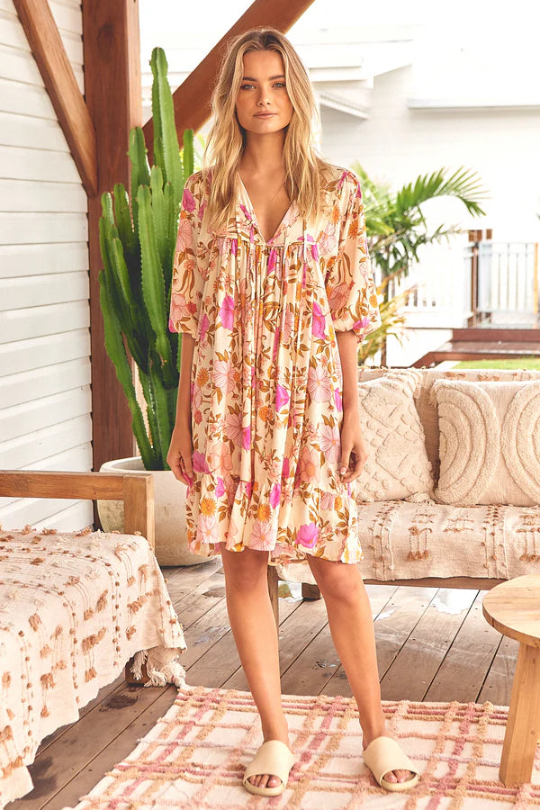 Beautiful Escape Print French Dress - Jaase