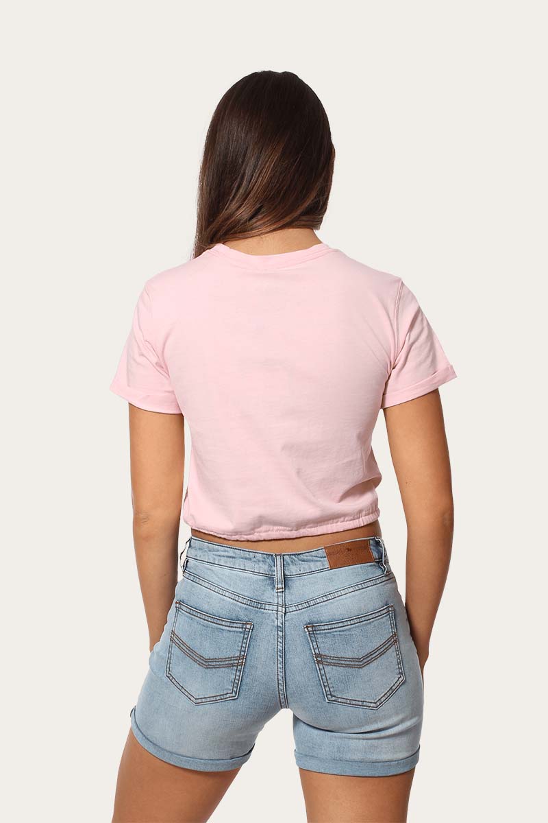 Kirstyn Womens Drawstring T-Shirt- Dusty Pink