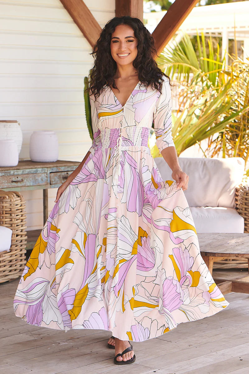 Lavender Swirl Print Indiana Maxi - Jaase