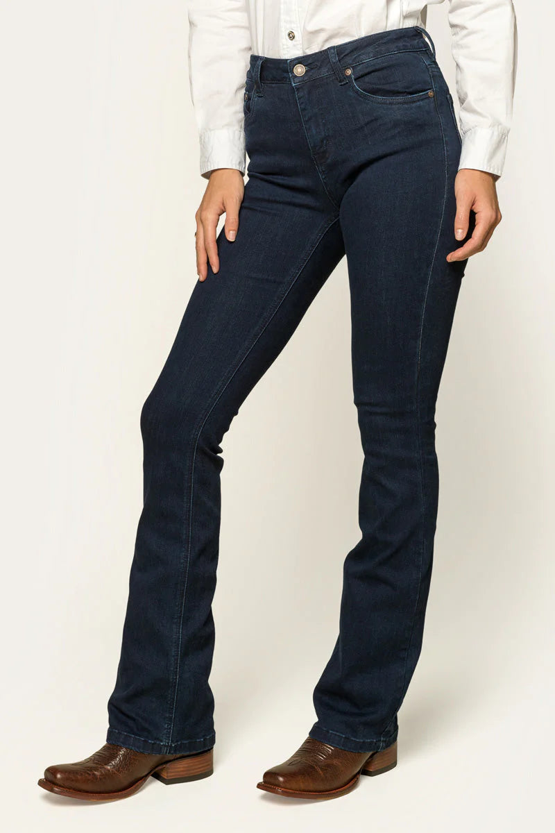 RINGERS WESTERN Katherine Womens Mid Rise Bootleg Jeans - indigo blue