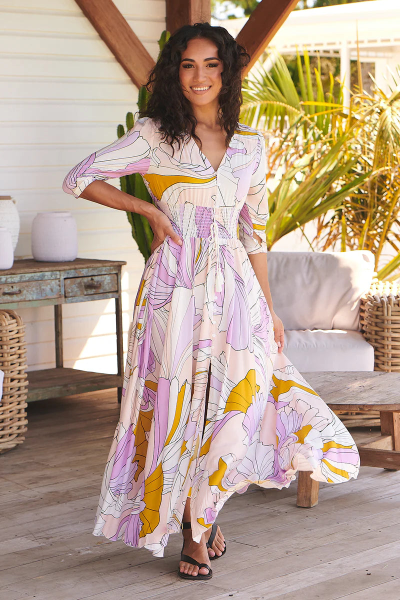 Lavender Swirl Print Indiana Maxi - Jaase