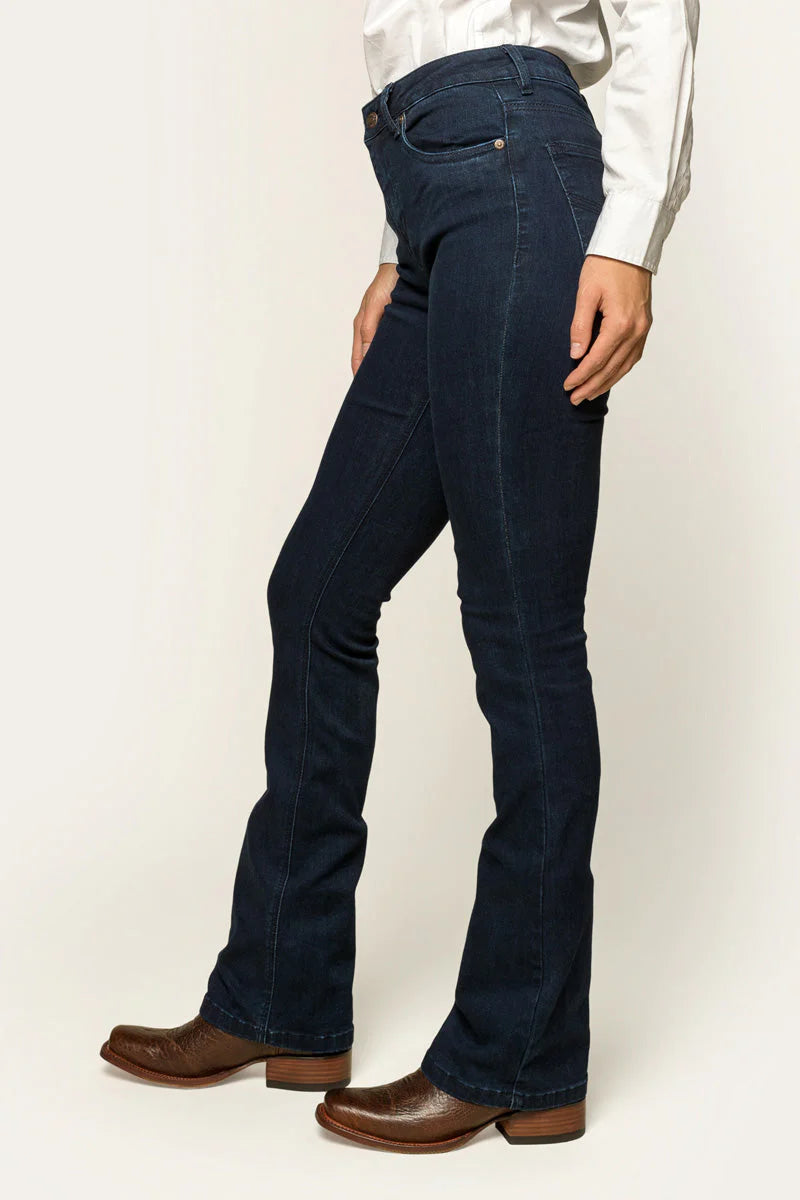 RINGERS WESTERN Katherine Womens Mid Rise Bootleg Jeans - indigo blue