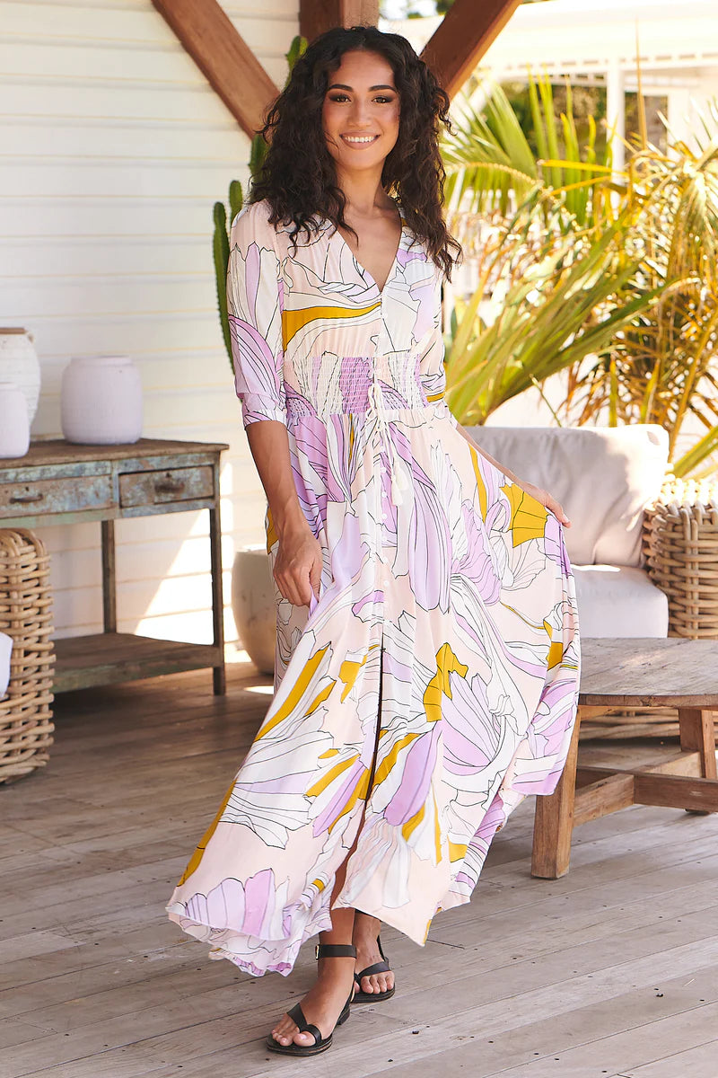 Lavender Swirl Print Indiana Maxi - Jaase