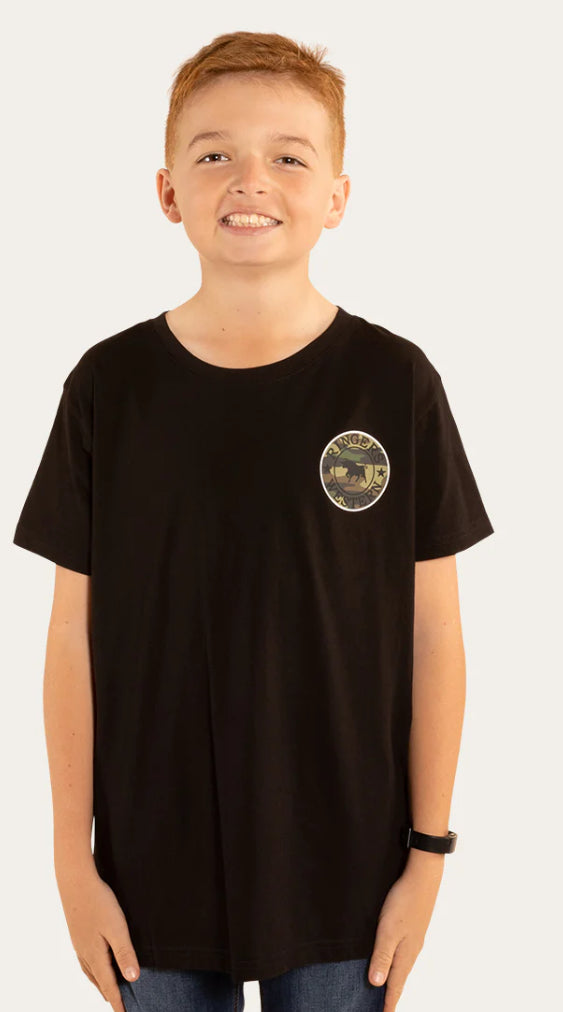 RINGERS WESTERN Signature Bull Kids Classic T-Shirt - Black / Camo