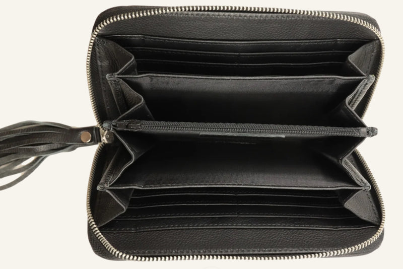 COUNTRY ALLURE Georgia Small Cowhide Leather Purse - 017 Black