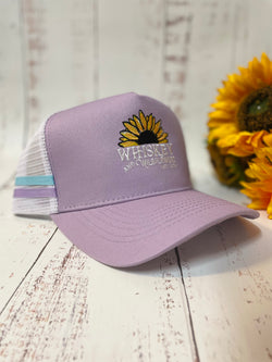 Whiskey & Wildflower Ponytail Lavender White and Baby blue Cap JAN